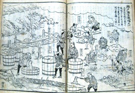 瀬戸陶器職場之図（当館所蔵『尾張名所図会』より）