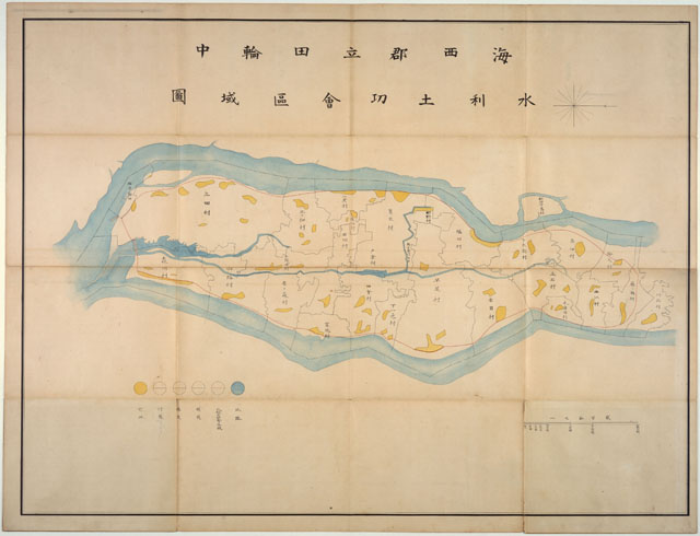 『海西郡立田輪中水利土功会区域図』 （明治20年頃）